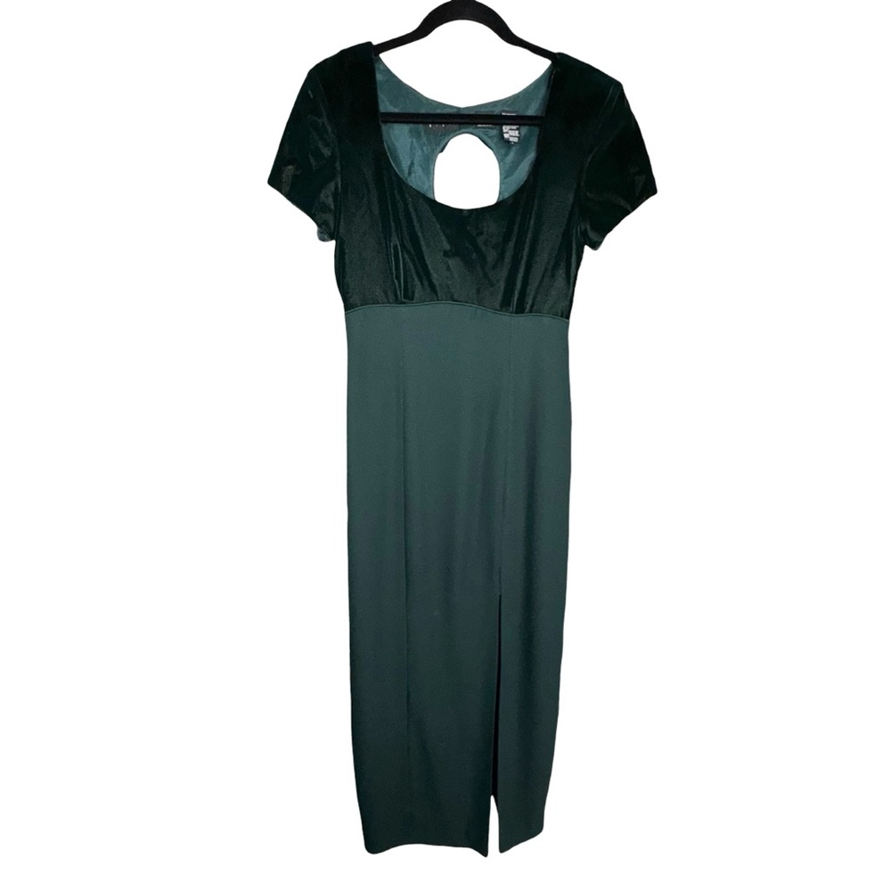 Liz Claiborne Night Velvet Top Emerald Green Maxi Formal Evening Gown Dress Sz 6 - Picture 1 of 9